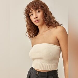 Reformation ELISA COTTON KNIT TUBE TOP